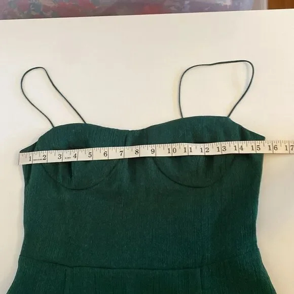 JNSQ Green Bustier Midi Dress with Thigh Split Size 6 - Picture 13 of 14